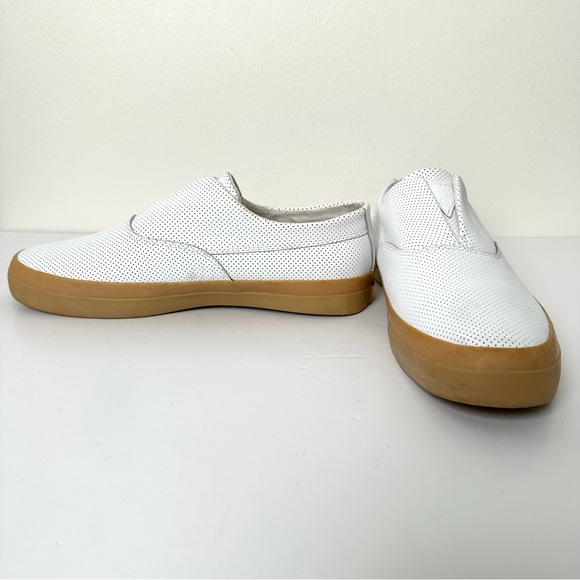 HUF Dylan White Perforated Leather Slip On Skate Shoes - Picture 5 of 12